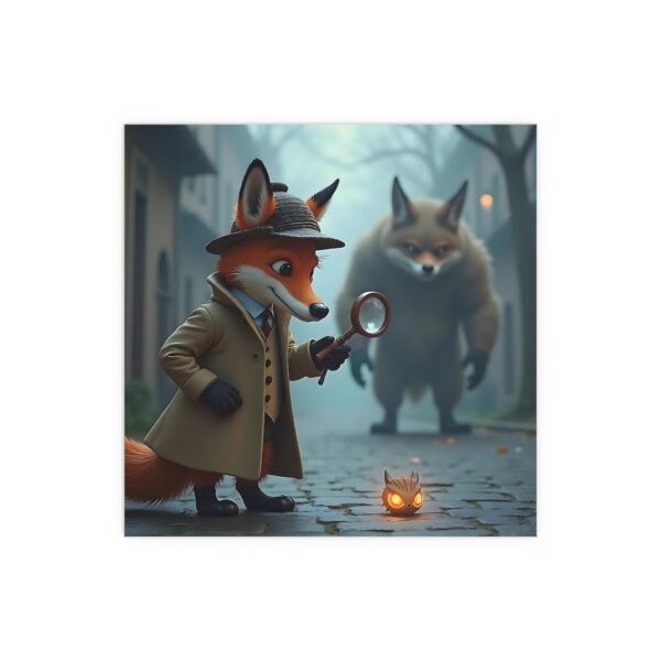 Whimsical Fox Poster Art, Silk Wall Decor, Animal Lover Gift, Children's Room Decor, Magical Atmosphere