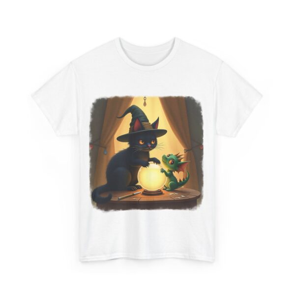 Whimsical Cat & Dragon Tee: Perfect for Halloween, Gifts, Casual Wear, Pet Lovers, Magic Enthusiasts - Image 3