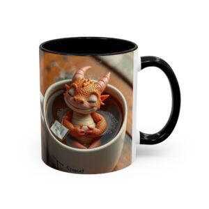 Whimsical Dragon Coffee Mug, Cute Dragon Gift, Coffee Lover's Mug, Fantasy Themed Cup, Unique Ceramic Mug