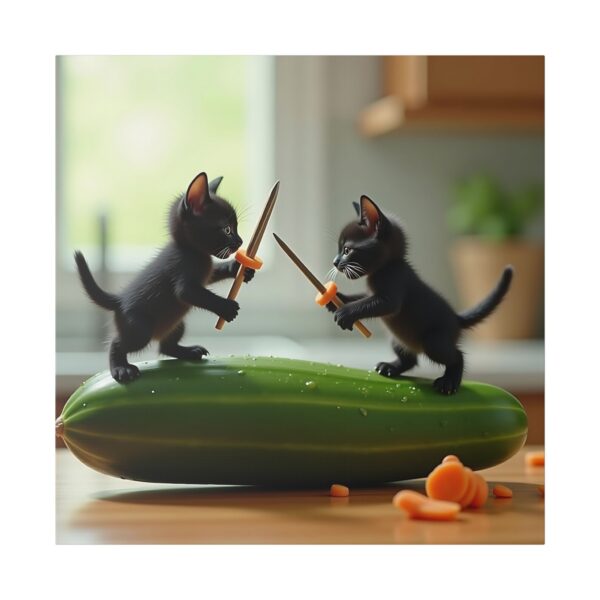 Whimsical Cat Duel Canvas Art, Fun Home Decor, Unique Gift, Animal Lovers Wall Art, Playful Kitten Art - Image 17