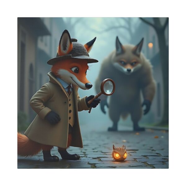 Whimsical Animal Canvas Art Print, Fox Detective Illustration, Nursery Decor, Kids Room Wall Art, Unique Gift for Animal Lovers - Image 5