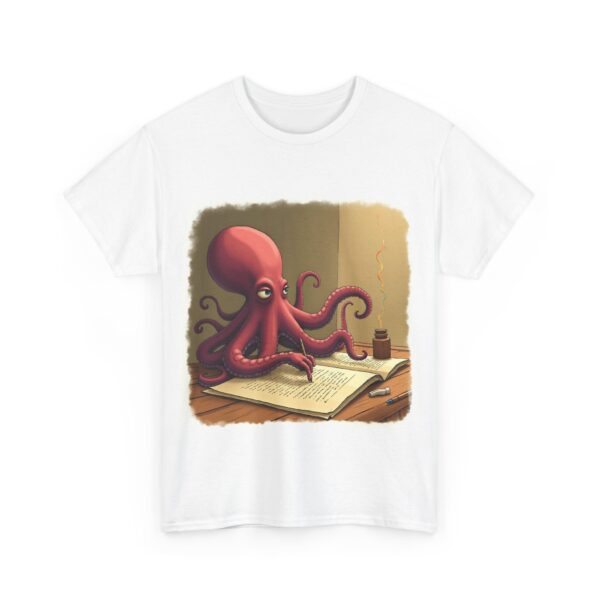 Creative Octopus Tee - Fun Unisex Heavy Cotton T-Shirt for Ocean Lovers, Art Enthusiasts, Unique Gift, Casual Wear - Image 3