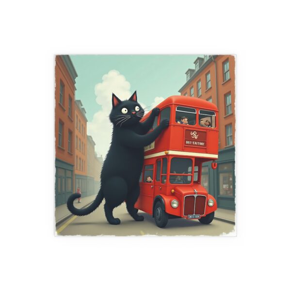 Whimsical Cat Silk Poster, Cute Wall Art, Home Decor, Gift for Cat Lovers, Indoor Decor, Unique Art Print