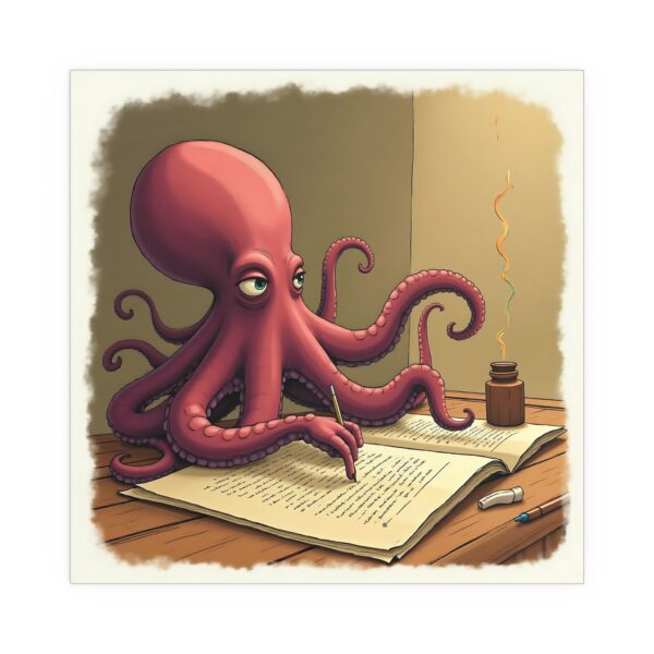 Whimsical Octopus Silk Poster, Ocean Decor, Playful Art Print, Unique Wall Art, Gift for Home Decor Lovers, Sea Creature Art - Image 7