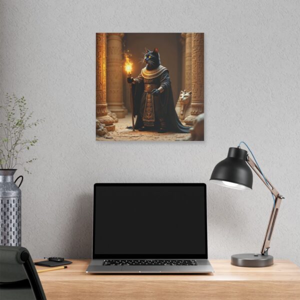 Canvas Print - Black Cat Sorcerer in Ancient Egyptian Tomb with Ankh and Hieroglyphs - Image 12