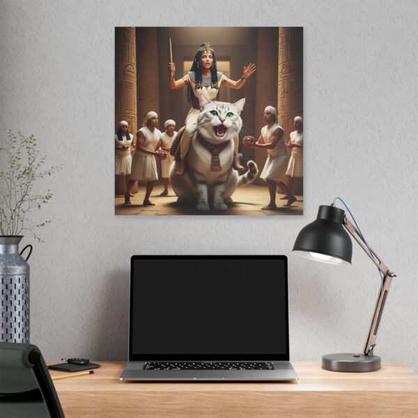 Egyptian Cat Queen Canvas Art, Wall Decor, Gift for Cat Lovers, Unique Home Art, Fun Jungle Vibe, Birthday & Housewarming - Image 4
