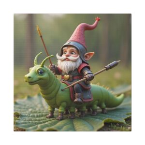 Whimsical Gnome Canvas Art, Fantasy Decor, Gift for Garden Lovers, Playful Home Accent, Fun Wall Art for Kids
