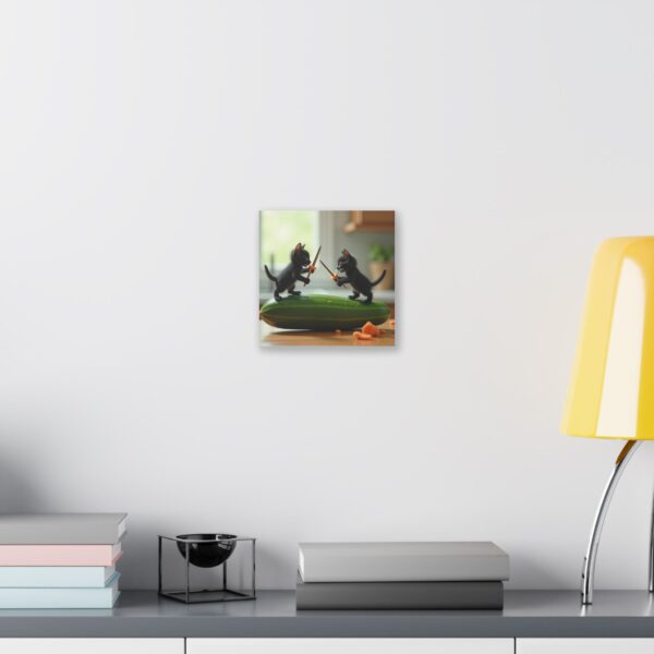 Whimsical Cat Duel Canvas Art, Fun Home Decor, Unique Gift, Animal Lovers Wall Art, Playful Kitten Art - Image 7