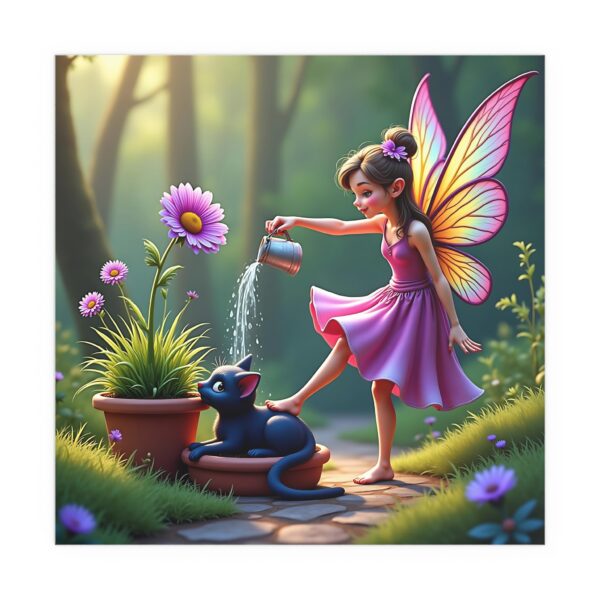 Fairy Garden Silk Poster, Indoor Wall Art, Outdoor Decor, Whimsical Fairy Poster, Gift for Nature Lovers, Kids Room Decoration - Image 4