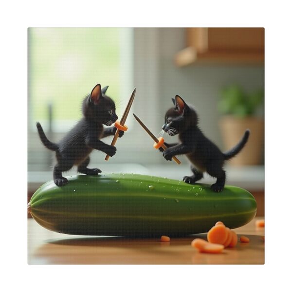 Whimsical Cat Duel Canvas Art, Fun Home Decor, Unique Gift, Animal Lovers Wall Art, Playful Kitten Art - Image 5