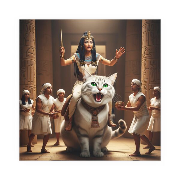 Indoor Silk Posters, Home Decor, Wall Art, Cat Lover Gift, Unique Art Prints, Egyptian Themed Decoration