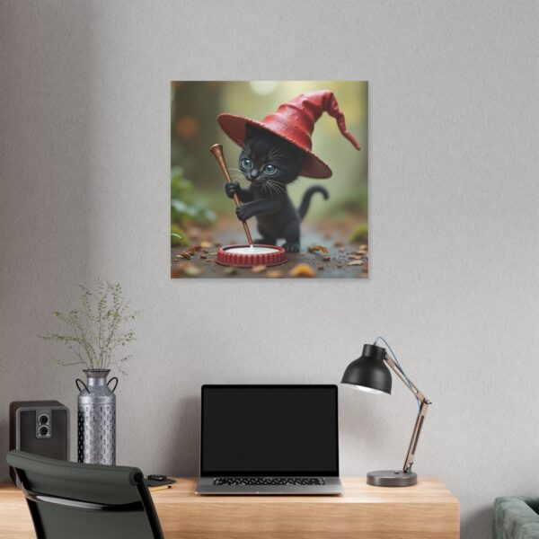 Whimsical Cat Witch Canvas Art Print, Spooky Decor for Halloween, Cute Cat Artwork, Gift for Cat Lovers, Enchanted Home Decor - Image 20