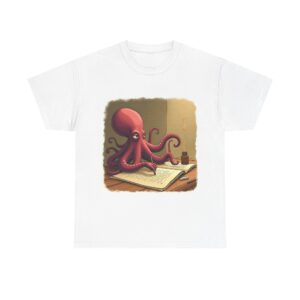 Creative Octopus Tee - Fun Unisex Heavy Cotton T-Shirt for Ocean Lovers, Art Enthusiasts, Unique Gift, Casual Wear