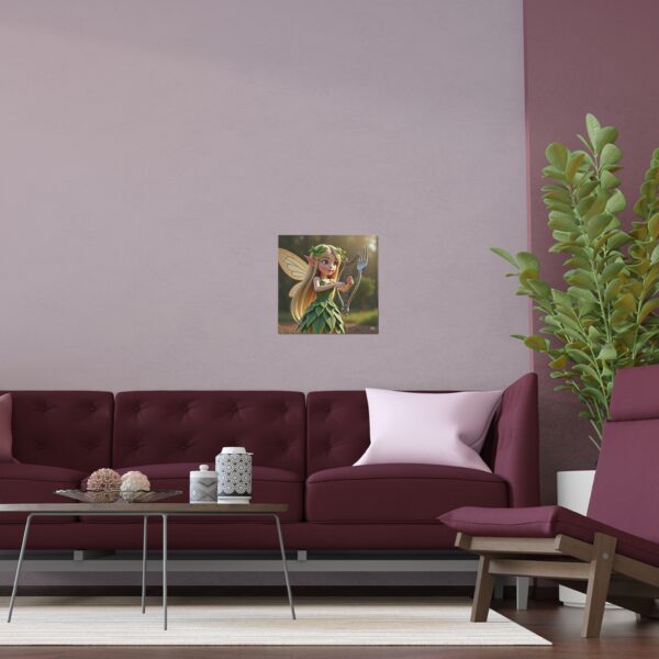 Whimsical Fairy Silk Poster, Enchanting Leafy Decor, Nature-Inspired Wall Art for Kids, Playroom, or Nursery - Image 3