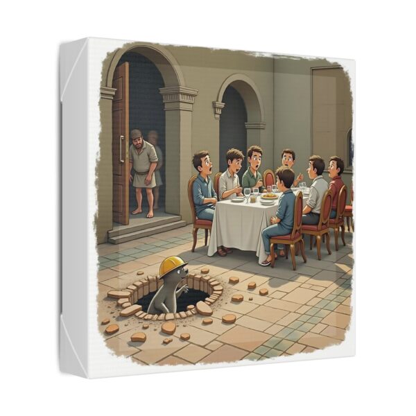 Whimsical Dining Scene Canvas Print, Humor Wall Art, Unique Home Decor, Funny Gift, Office Decor, Quirky Artwork - Image 2