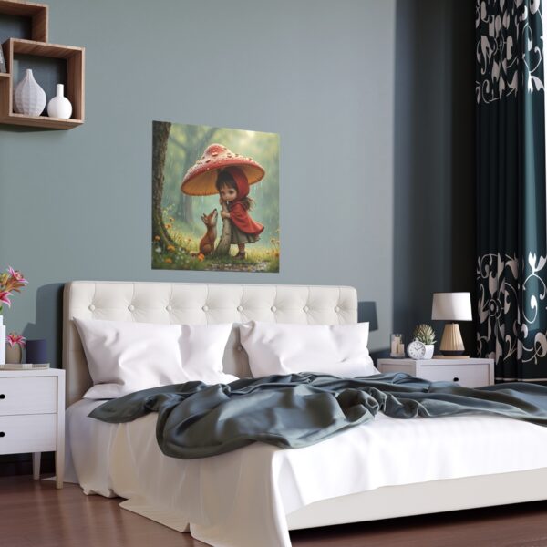 Whimsical Silk Poster Featuring Girl and Fox, Wall Art, Home Decor, Kid's Room, Gift, Nature, Fairy Tale - Image 5