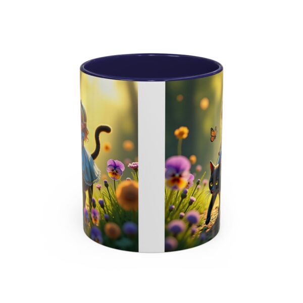 Charming Cat & Girl Coffee Mug, Floral Mug, Cat Lover Gift, Alice in Wonderland Theme, Unique Kitchen Decor, Cute Drinkware - Image 5
