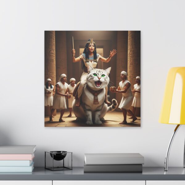 Egyptian Cat Queen Canvas Art, Wall Decor, Gift for Cat Lovers, Unique Home Art, Fun Jungle Vibe, Birthday & Housewarming - Image 3