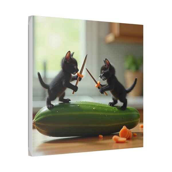 Whimsical Cat Duel Canvas Art, Fun Home Decor, Unique Gift, Animal Lovers Wall Art, Playful Kitten Art - Image 22
