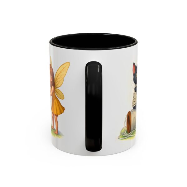 Whimsical Fairy and Cat Coffee Mug, Cute Cat Mug, Gift for Cat Lovers, Fairy Tale Mug, Fantasy Lover's Drinkware - Image 4
