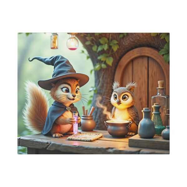 Canvas Wall Art - Scholarly Owl and Squirrel Potion Seller
