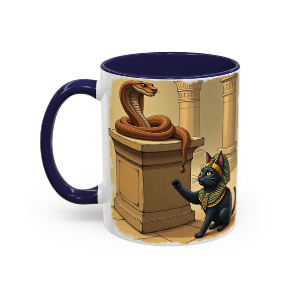 Ancient Egypt Cat Coffee Mug | Anubis and Snake Design | Black Accent Mugs for Cat Lovers, Gift for Holidays, Unique Kitchen Decor - Image 7