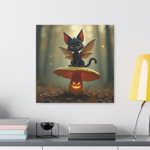 Whimsical Cat Canvas, Fairy Art Wall Decor, Cute Animal Artwork, Halloween Home Decor, Enchanted Forest Print - Image 19