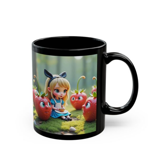 Whimsical Alice Mug - Cute Black Coffee Cup, Gift for Kids, Fantasy Drinkware, Unique Home Decor, Perfect for Birthdays - Image 3