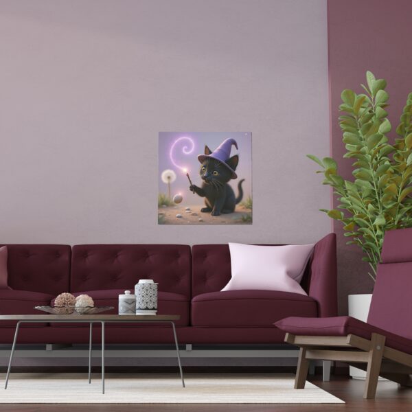 Whimsical Cat Silk Poster, Magical Wall Decor, Cute Kid's Room Art, Unique Gift for Cat Lovers, Enchanted Decor - Image 9