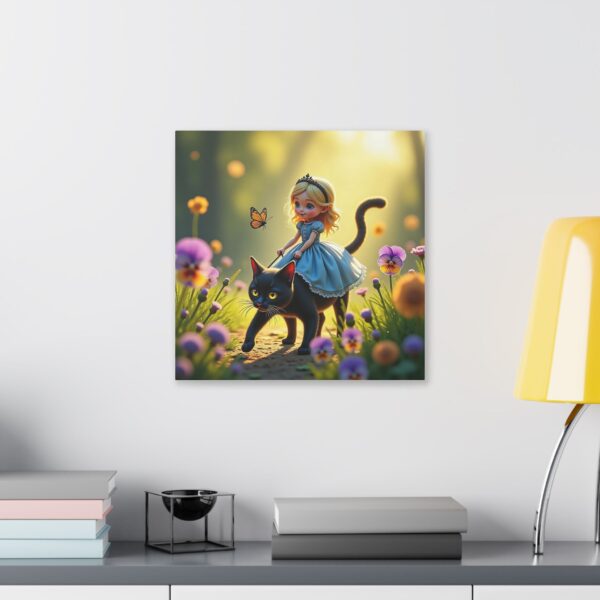 Whimsical Fairy Tale Canvas Art, Enchanting Wall Decor for Kids, Fantasy Nursery Artwork, Cute Home Decoration, Gift for Cat Lovers - Image 11