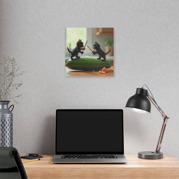 Whimsical Cat Duel Canvas Art, Fun Home Decor, Unique Gift, Animal Lovers Wall Art, Playful Kitten Art - Image 12