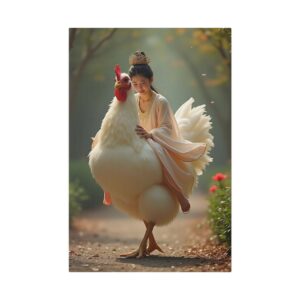 Whimsical Chicken Canvas Art, Fun Wall Decor, Playful Home Decor, Unique Gift, Quirky Artwork, Farmhouse Style