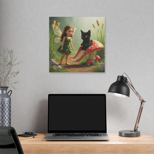 Whimsical Fairy Tale Canvas Art, Enchanting Home Decor, Fantasy Wall Art, Unique Gift for Cat Lovers, Children's Room Decoration - Image 12