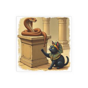 Egyptian Cat Wall Art, Indoor and Outdoor Silk Posters, Home Decor, Cat Lover Gift, Unique Art Print, Animal Illustration
