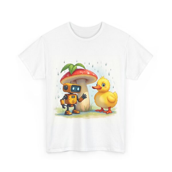 Whimsical Robot and Duck Tee, Fun Graphic Shirt for Kids, Unisex Cotton Tee, Cute Playful Apparel, Ideal for Birthdays - Image 3