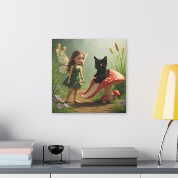 Whimsical Fairy Tale Canvas Art, Enchanting Home Decor, Fantasy Wall Art, Unique Gift for Cat Lovers, Children's Room Decoration - Image 11