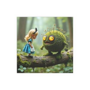 Alice in Wonderland Silk Poster, Whimsical Art Print, Home Decor, Nature Inspired Wall Art, Children's Room Decoration