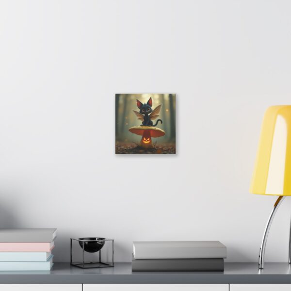 Whimsical Cat Canvas, Fairy Art Wall Decor, Cute Animal Artwork, Halloween Home Decor, Enchanted Forest Print - Image 7