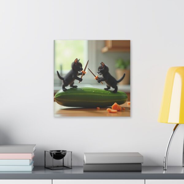 Whimsical Cat Duel Canvas Art, Fun Home Decor, Unique Gift, Animal Lovers Wall Art, Playful Kitten Art - Image 15