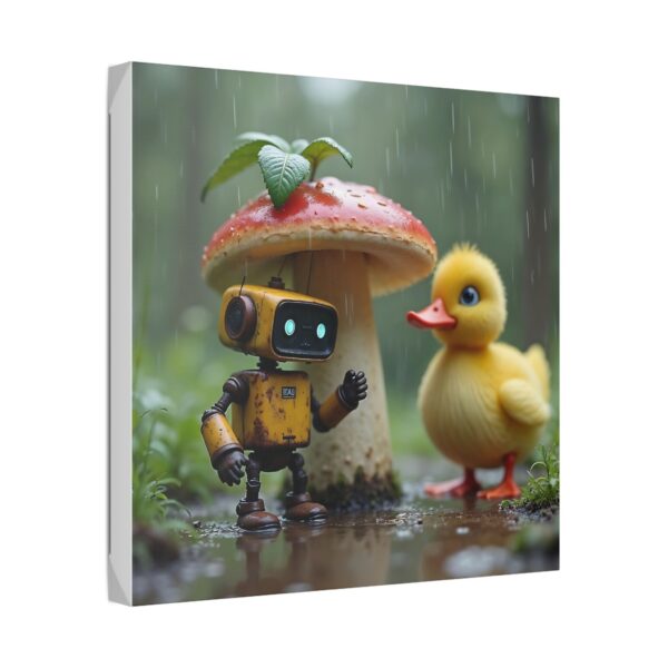 Whimsical Robot and Duck Canvas Art Print, Nursery Wall Decor, Playroom Artwork, Kids Room Decoration, Cute Nature Theme - Image 10