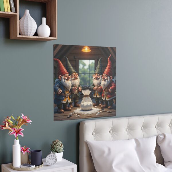 Whimsical Gnome Silk Poster, Art Print for Home Decor, Indoor & Outdoor Wall Art, Unique Gifts, Holiday Decoration - Image 8