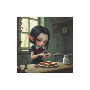 Dark Fantasy Art Silk Poster, Whimsical Wall Decor, Gothic Home Decor, Perfect for Halloween Gifts, Unique Interior Design