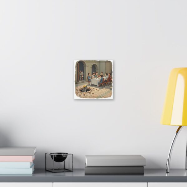 Whimsical Dining Scene Canvas Print, Humor Wall Art, Unique Home Decor, Funny Gift, Office Decor, Quirky Artwork - Image 3