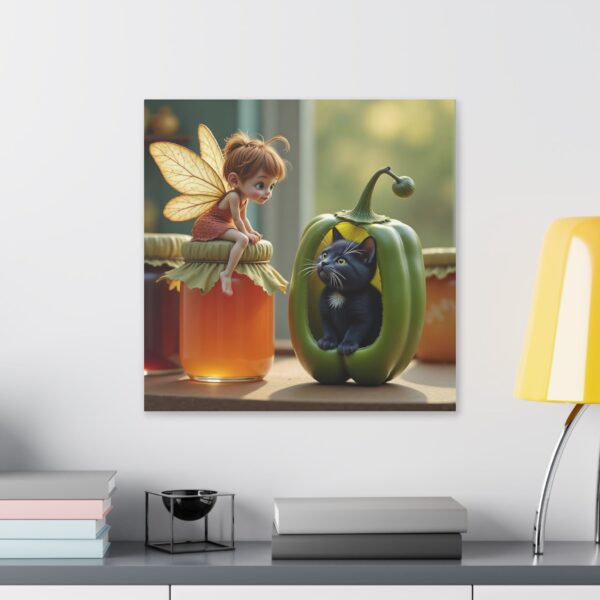 Whimsical Fairy and Cat Canvas Art, Magical Wall Decor, Enchanted Home Decor, Gift for Cat Lovers, Child's Room Decoration - Image 19