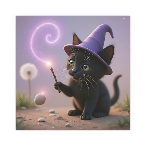 Whimsical Cat Silk Poster, Magical Wall Decor, Cute Kid's Room Art, Unique Gift for Cat Lovers, Enchanted Decor - Image 7