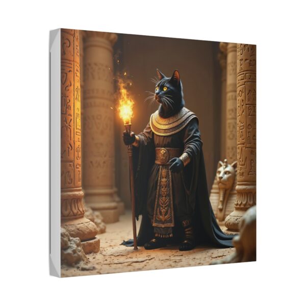 Canvas Print - Black Cat Sorcerer in Ancient Egyptian Tomb with Ankh and Hieroglyphs - Image 10