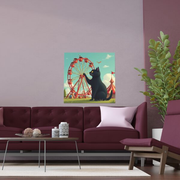 Charming Cat Festival Silk Poster, Whimsical Wall Art for Home Decor, Ideal for Cat Lovers, Gift for Animal Enthusiasts, Unique Home Accent - Image 6