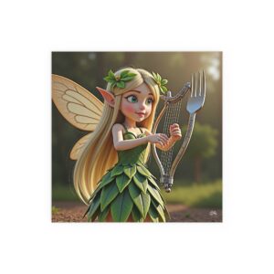 Whimsical Fairy Silk Poster, Enchanting Leafy Decor, Nature-Inspired Wall Art for Kids, Playroom, or Nursery