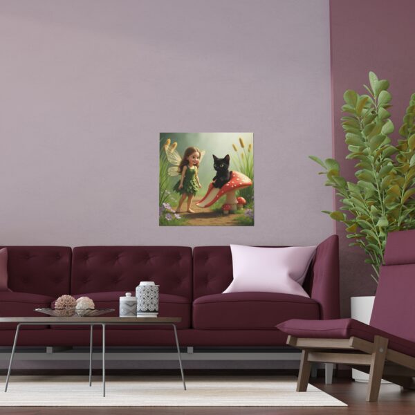 Whimsical Silk Poster Prints for Home Decor, Fairy Artwork, Cat and Fairy Wall Art, Magical Gift Idea, Nature Magazines - Image 9