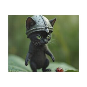 Whimsical Cat Canvas Art | Cat Lover Wall Decor, Unique Home Gift, Funny Pet Art, Kids Room Decoration, Animal Lover Gift